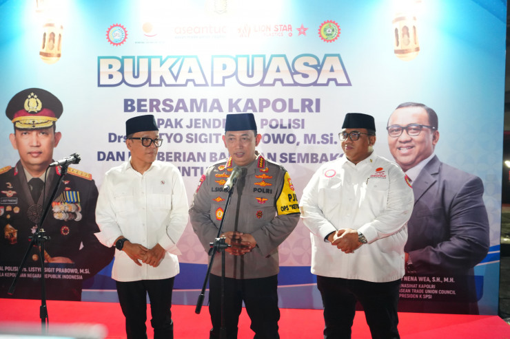 Buka Bersama Dengan Buruh, Kapolri Sampaikan Kabar Gembira